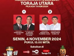 Debat Terbuka Pertama Paslon Bupati dan Wakil Bupati Toraja Utara Digelar 4 November